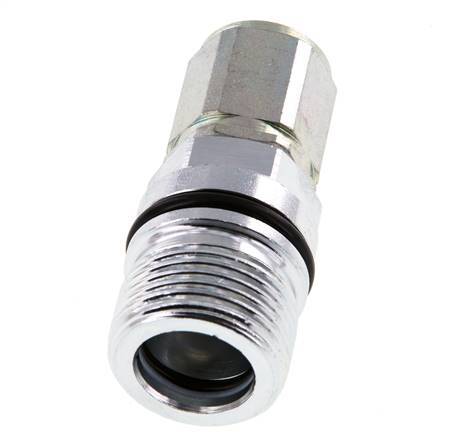 Acoplamiento hidráulico de acero DN 10 Enchufe G 3/8 pulgadas Rosca hembra ISO 14541 D M28 x 2
