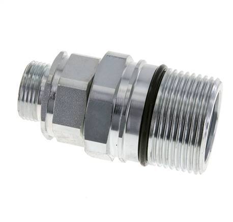 Acero DN 25 Acoplamiento hidráulico Enchufe 22 mm L Anillo de compresión ISO 8434-1 D M48 x 3