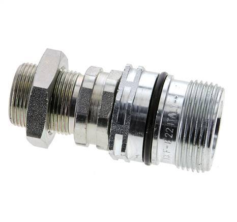 Steel DN 12.5 Hydraulic Coupling Socket 18 mm L Compression Ring Bulkhead ISO 14541/8434-1 D M36 x 2