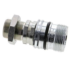 Steel DN 12.5 Hydraulic Coupling Socket 18 mm L Compression Ring Bulkhead ISO 14541/8434-1 D M36 x 2