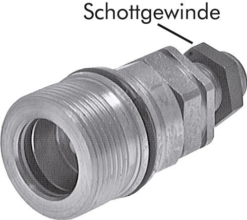Steel DN 25 Hydraulic Coupling Socket 28 mm L Compression Ring Bulkhead ISO 8434-1 D M48 x 3
