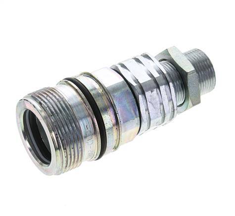 Steel DN 20 Hydraulic Coupling Socket 16 mm S Compression Ring Bulkhead ISO 14541/8434-1 D M42 x 2