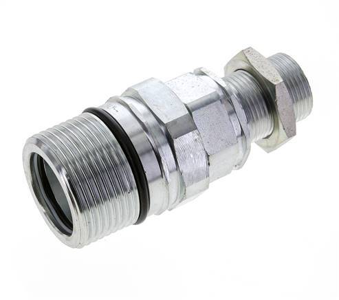 Steel DN 25 Hydraulic Coupling Socket 20 mm S Compression Ring Bulkhead ISO 8434-1 D M48 x 3