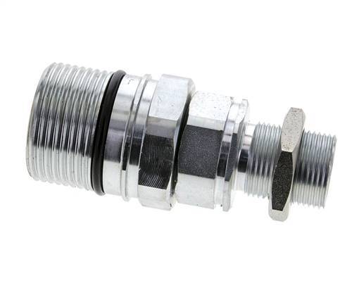 Steel DN 25 Hydraulic Coupling Socket 20 mm S Compression Ring Bulkhead ISO 8434-1 D M48 x 3