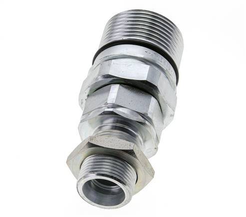 Steel DN 25 Hydraulic Coupling Socket 20 mm S Compression Ring Bulkhead ISO 8434-1 D M48 x 3