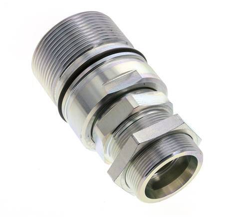 Steel DN 31.5 Hydraulic Coupling Socket 38 mm S Compression Ring Bulkhead ISO 8434-1 D M70 x 3