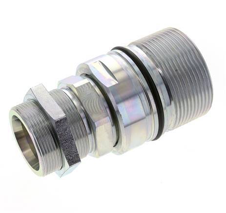 Steel DN 31.5 Hydraulic Coupling Socket 38 mm S Compression Ring Bulkhead ISO 8434-1 D M70 x 3