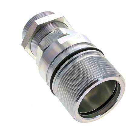Steel DN 31.5 Hydraulic Coupling Socket 38 mm S Compression Ring Bulkhead ISO 8434-1 D M70 x 3