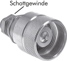 Steel DN 25 Hydraulic Coupling Plug 22 mm L Compression Ring Bulkhead ISO 8434-1 D M48 x 3