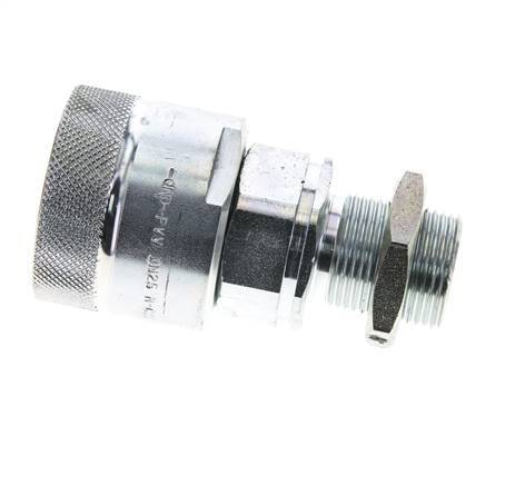 Steel DN 25 Hydraulic Coupling Plug 22 mm L Compression Ring Bulkhead ISO 8434-1 D M48 x 3
