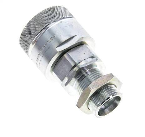 Steel DN 25 Hydraulic Coupling Plug 22 mm L Compression Ring Bulkhead ISO 8434-1 D M48 x 3