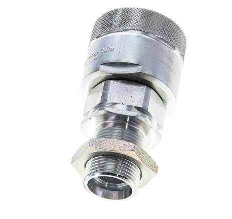 Steel DN 25 Hydraulic Coupling Plug 22 mm L Compression Ring Bulkhead ISO 8434-1 D M48 x 3