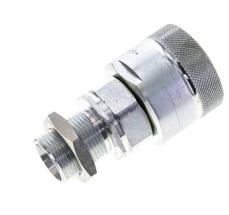 Steel DN 25 Hydraulic Coupling Plug 22 mm L Compression Ring Bulkhead ISO 8434-1 D M48 x 3