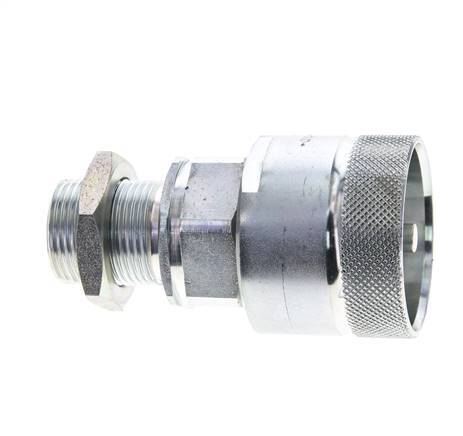 Steel DN 25 Hydraulic Coupling Plug 22 mm L Compression Ring Bulkhead ISO 8434-1 D M48 x 3
