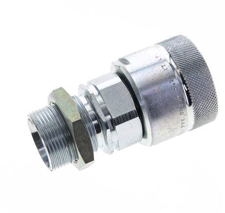 Steel DN 25 Hydraulic Coupling Plug 28 mm L Compression Ring Bulkhead ISO 8434-1 D M48 x 3