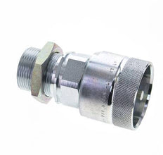 Steel DN 25 Hydraulic Coupling Plug 28 mm L Compression Ring Bulkhead ISO 8434-1 D M48 x 3