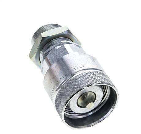 Steel DN 25 Hydraulic Coupling Plug 28 mm L Compression Ring Bulkhead ISO 8434-1 D M48 x 3