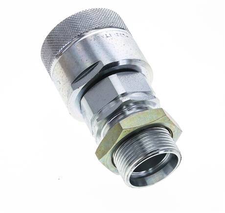 Steel DN 25 Hydraulic Coupling Plug 28 mm L Compression Ring Bulkhead ISO 8434-1 D M48 x 3
