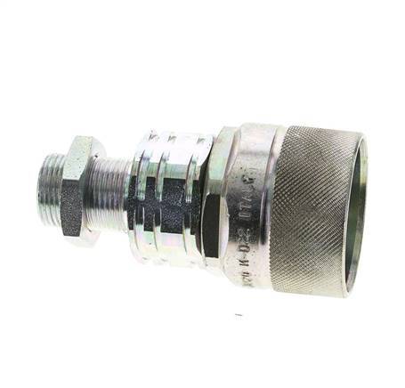 Steel DN 20 Hydraulic Coupling Plug 14 mm S Compression Ring Bulkhead ISO 14541/8434-1 D M42 x 2