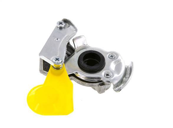 Acoplamiento Gladhand de aluminio amarillo de control M16x1,5 rosca hembra DIN 74342