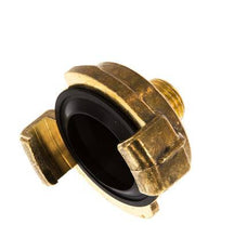 Acoplamiento de latón para manguera de jardín GEKA de 1/4'' macho [2 piezas]