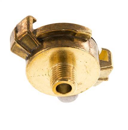 Acoplamiento de latón para manguera de jardín GEKA de 1/4'' macho [2 piezas]