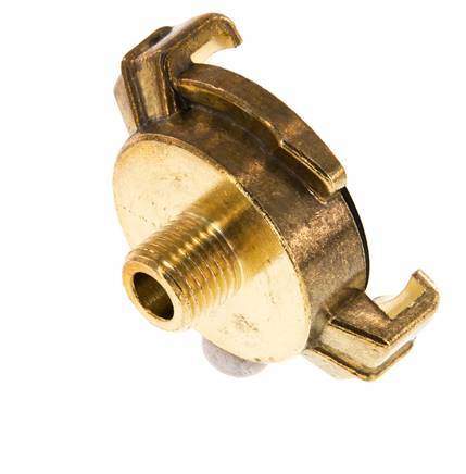 Acoplamiento de latón para manguera de jardín GEKA de 1/4'' macho [2 piezas]