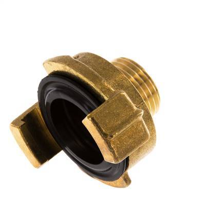 Acoplamiento de latón para manguera de jardín GEKA de 1/2'' macho [2 piezas]