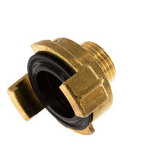 Acoplamiento de latón para manguera de jardín GEKA de 1/2'' macho [2 piezas]