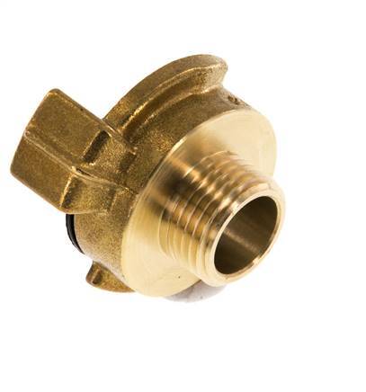 Acoplamiento de latón para manguera de jardín GEKA de 1/2'' macho [2 piezas]