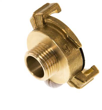 Acoplamiento de latón para manguera de jardín GEKA de 1/2'' macho [2 piezas]