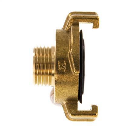 Acoplamiento de latón para manguera de jardín GEKA de 1/2'' macho [2 piezas]