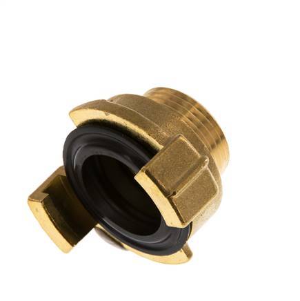 Acoplamiento de latón para manguera de jardín GEKA macho de 3/4'' [2 piezas]