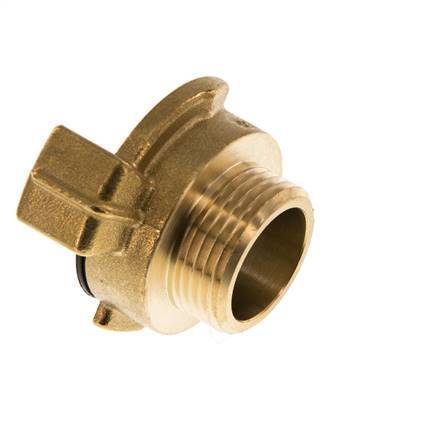 Acoplamiento de latón para manguera de jardín GEKA macho de 3/4'' [2 piezas]