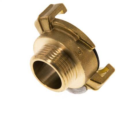 Acoplamiento de latón para manguera de jardín GEKA macho de 3/4'' [2 piezas]
