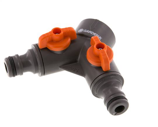Válvula de bola distribuidora PP GARDENA G 3/4 pulgadas rosca hembra