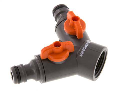 Válvula de bola distribuidora PP GARDENA G 3/4 pulgadas rosca hembra
