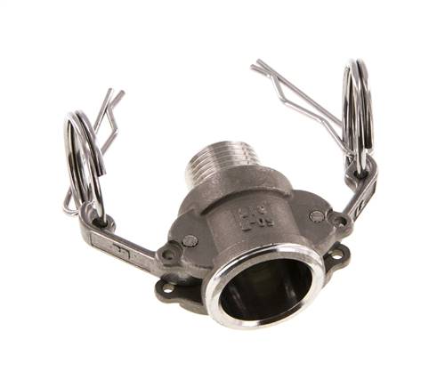 Acoplamiento de acero inoxidable Camlock DN 15 (1/2'') R 1/2'' rosca macho tipo B MIL-C-27487