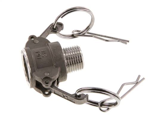 Acoplamiento de acero inoxidable Camlock DN 15 (1/2'') R 1/2'' rosca macho tipo B MIL-C-27487