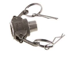Acoplamiento de acero inoxidable Camlock DN 15 (1/2'') R 1/2'' rosca macho tipo B MIL-C-27487