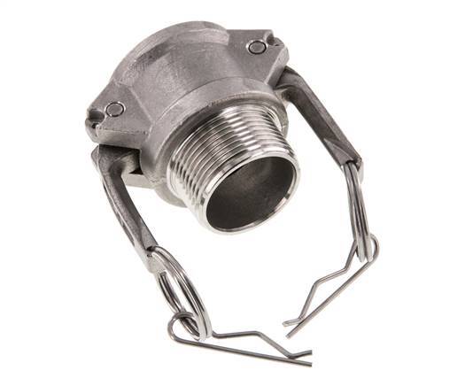 Acoplamiento de acero inoxidable Camlock DN 32 (1 1/4'') R 1 1/4'' Rosca Macho Tipo B MIL-C-27487