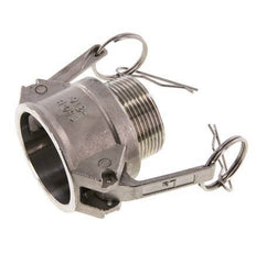 Acoplamiento de acero inoxidable Camlock DN 40 (1 1/2'') R 1 1/2'' Rosca Macho Tipo B MIL-C-27487