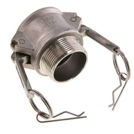 Acoplamiento de acero inoxidable Camlock DN 40 (1 1/2'') R 1 1/2'' Rosca Macho Tipo B MIL-C-27487