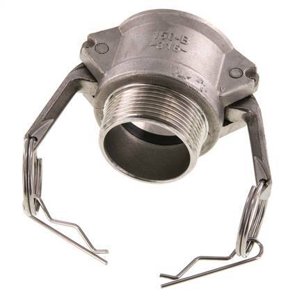 Acoplamiento de acero inoxidable Camlock DN 40 (1 1/2'') R 1 1/2'' Rosca Macho Tipo B MIL-C-27487