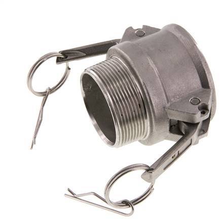 Acoplamiento de acero inoxidable Camlock DN 50 (2'') R 2'' rosca macho tipo B MIL-C-27487