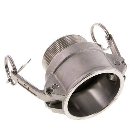 Acoplamiento de acero inoxidable Camlock DN 50 (2'') R 2'' rosca macho tipo B MIL-C-27487