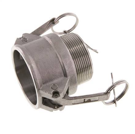 Acoplamiento de acero inoxidable Camlock DN 50 (2'') R 2'' rosca macho tipo B MIL-C-27487