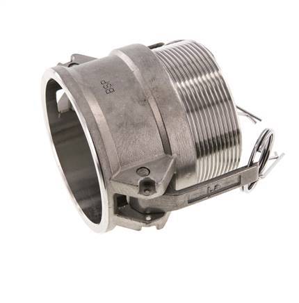 Acoplamiento de acero inoxidable Camlock DN 60 (2 1/2'') R 2 1/2'' Rosca Macho Tipo B MIL-C-27487