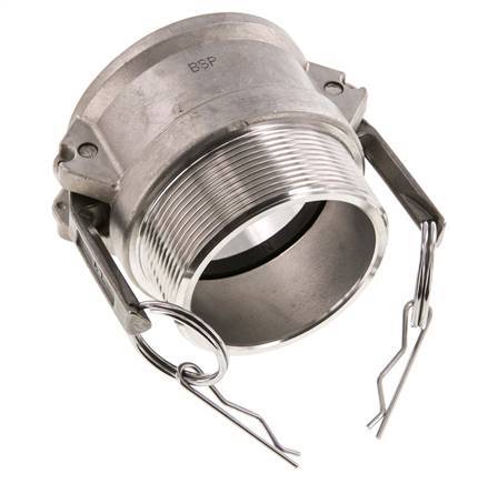 Acoplamiento de acero inoxidable Camlock DN 60 (2 1/2'') R 2 1/2'' Rosca Macho Tipo B MIL-C-27487