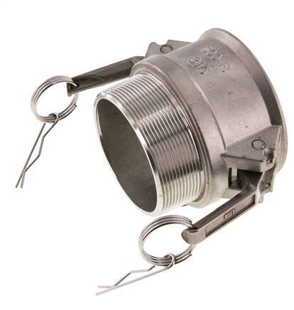 Acoplamiento de acero inoxidable Camlock DN 75 (3'') R 3'' rosca macho tipo B MIL-C-27487
